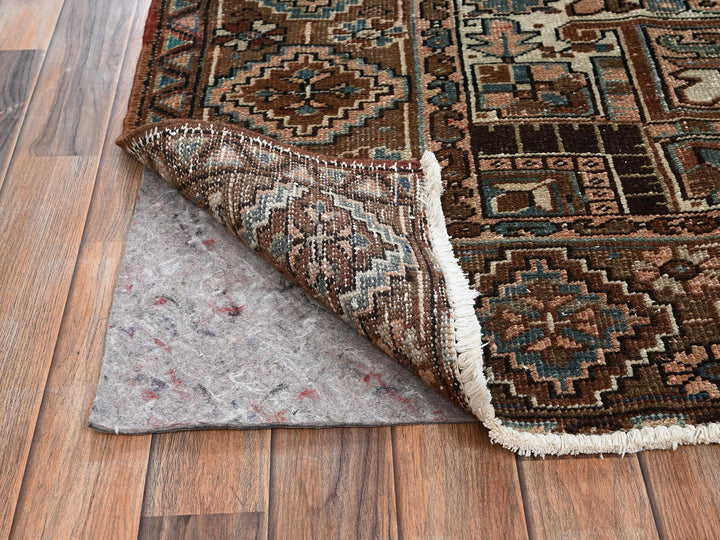 8'5" x 10'11" Vintage Hand Knotted Brown Wool Rectangle Oriental Rug - MOA1022340