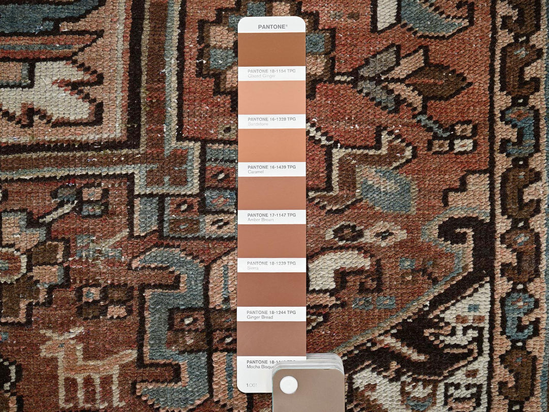 8'5" x 10'11" Vintage Hand Knotted Brown Wool Rectangle Oriental Rug - MOA1022340