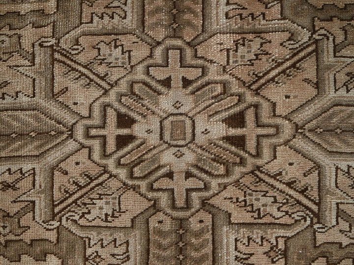 8'4" x 11'3" Vintage Hand Knotted Brown Wool Rectangle Oriental Rug - MOA1022343