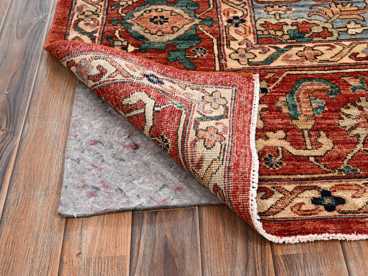 8'11" x 11'7" New Hand Knotted Red Wool Rectangle Oriental Rug - MOA1022345