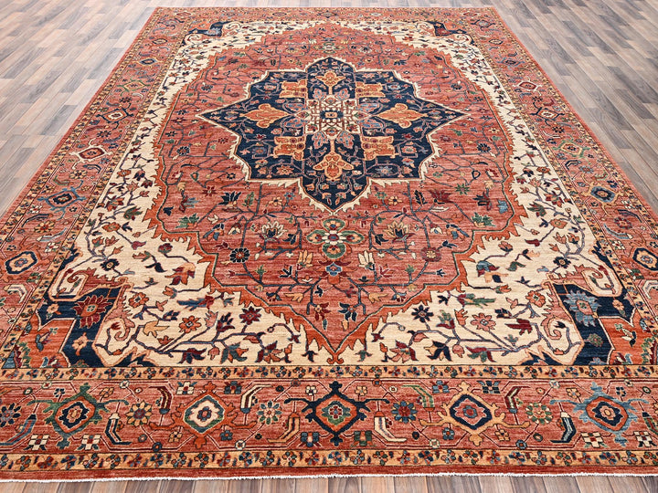 10'1" x 14'2" New Hand Knotted Red Wool Rectangle Oriental Rug - MOA1022351