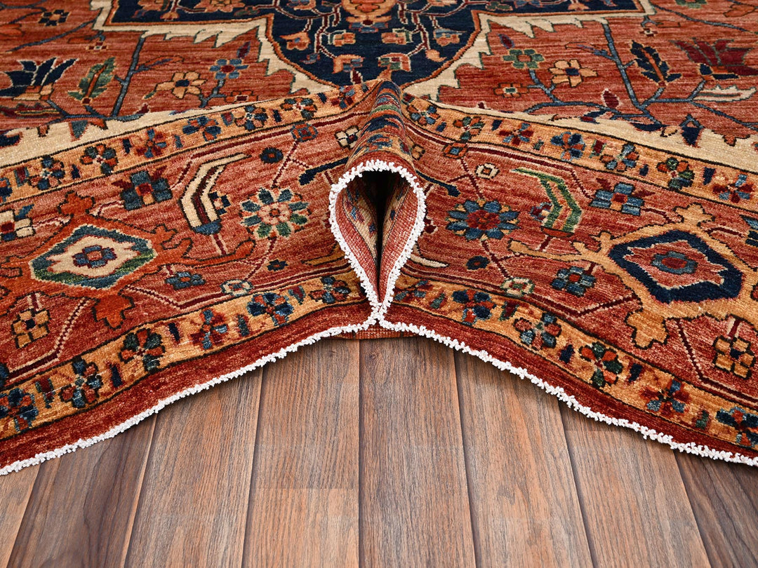 10'1" x 14'2" New Hand Knotted Red Wool Rectangle Oriental Rug - MOA1022351