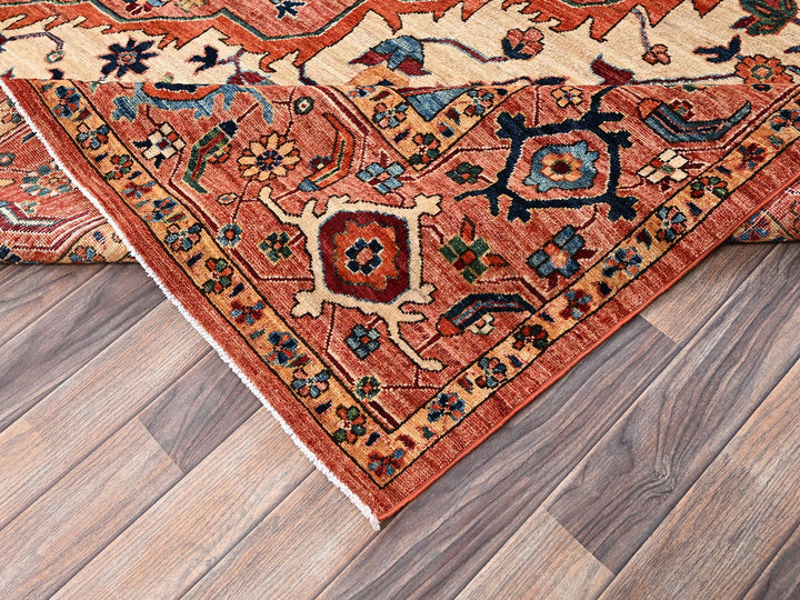 10'1" x 14'2" New Hand Knotted Red Wool Rectangle Oriental Rug - MOA1022351
