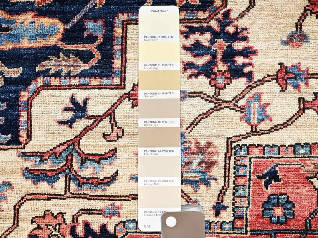 8'1" x 9'10" New Hand Knotted Ivory Wool Rectangle Oriental Rug - MOA1022352