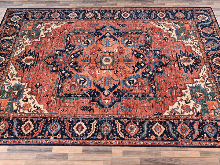 10'4" x 13'9" New Hand Knotted Red Wool Rectangle Oriental Rug - MOA1022353