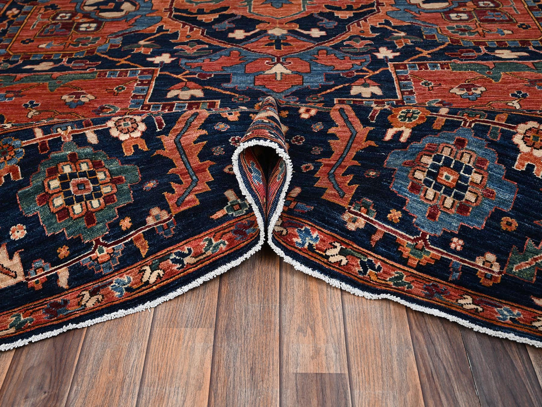10'4" x 13'9" New Hand Knotted Red Wool Rectangle Oriental Rug - MOA1022353