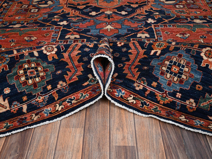 10'4" x 13'9" New Hand Knotted Red Wool Rectangle Oriental Rug - MOA1022353