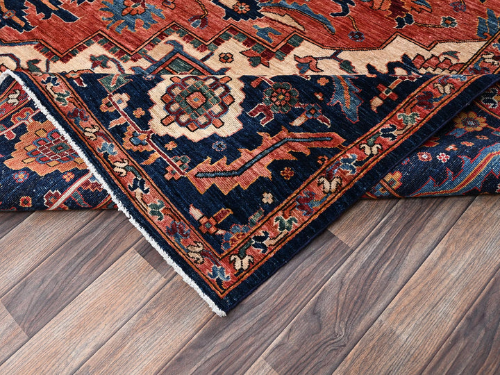 10'4" x 13'9" New Hand Knotted Red Wool Rectangle Oriental Rug - MOA1022353