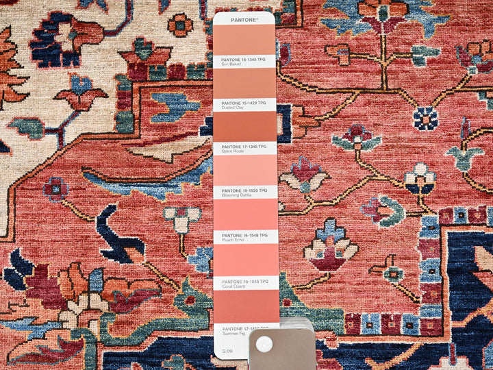 10'4" x 13'9" New Hand Knotted Red Wool Rectangle Oriental Rug - MOA1022353