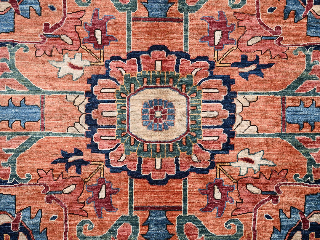 10'4" x 13'9" New Hand Knotted Red Wool Rectangle Oriental Rug - MOA1022353