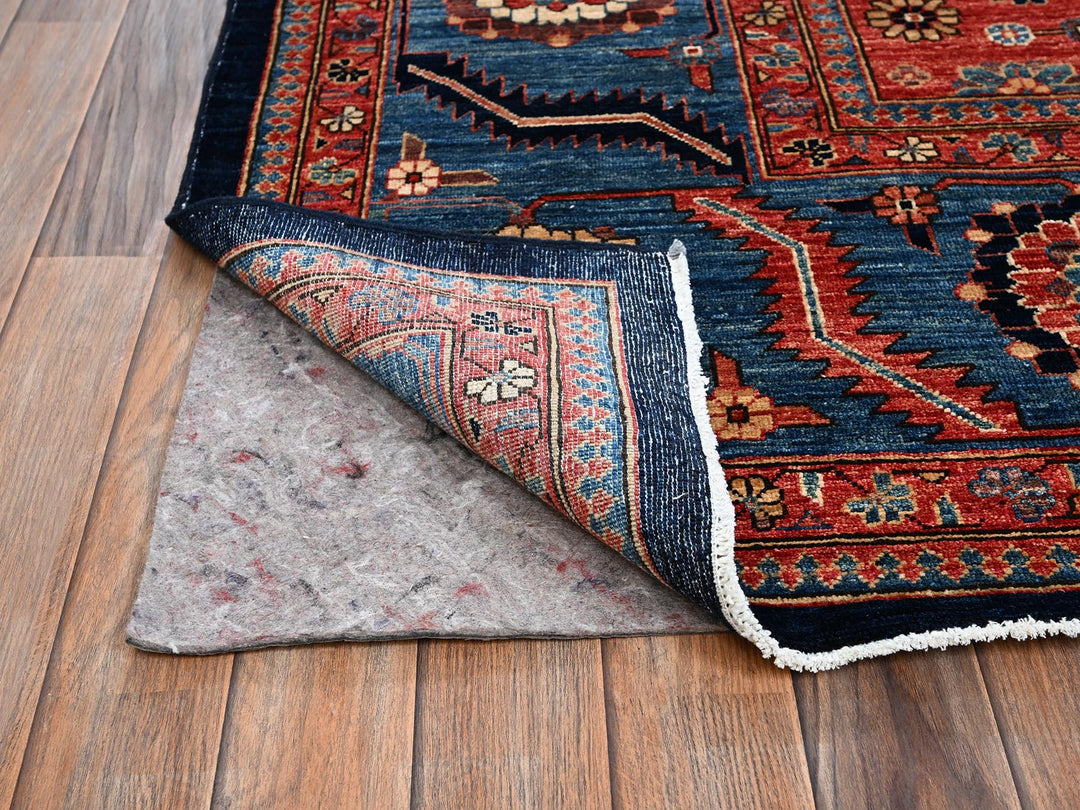 10'1" x 13'4" New Hand Knotted Blue Wool Rectangle Oriental Rug - MOA1022356