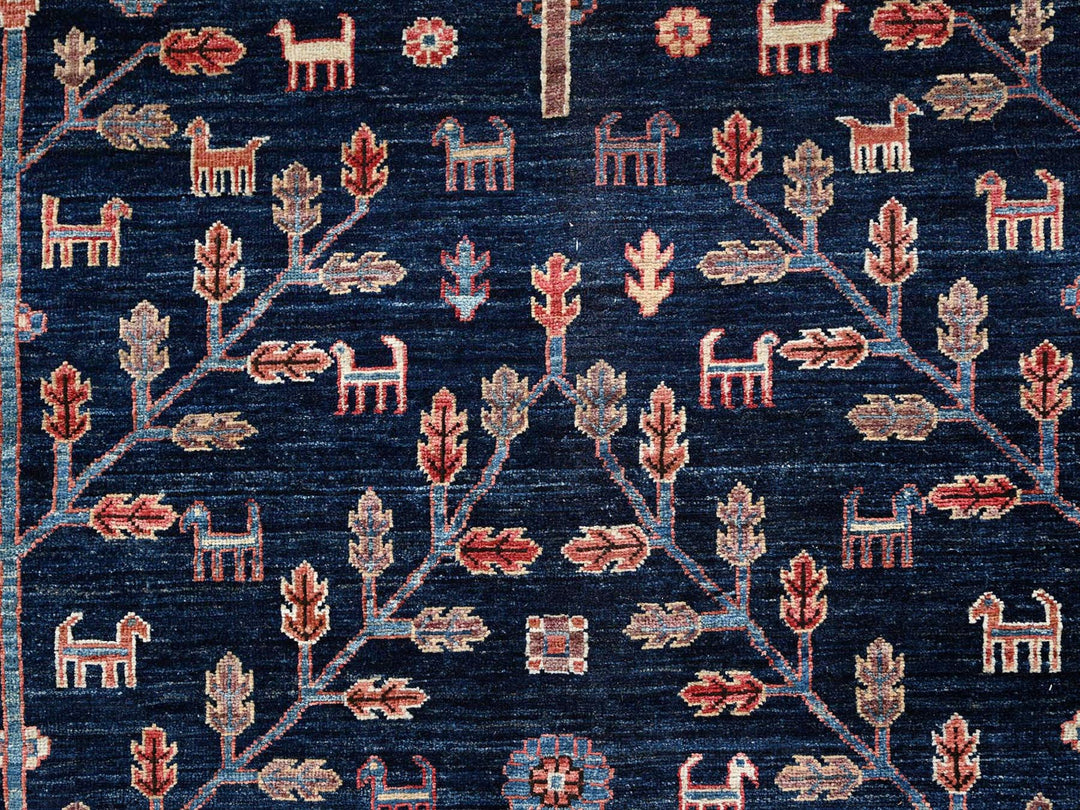 10'1" x 13'4" New Hand Knotted Blue Wool Rectangle Oriental Rug - MOA1022356