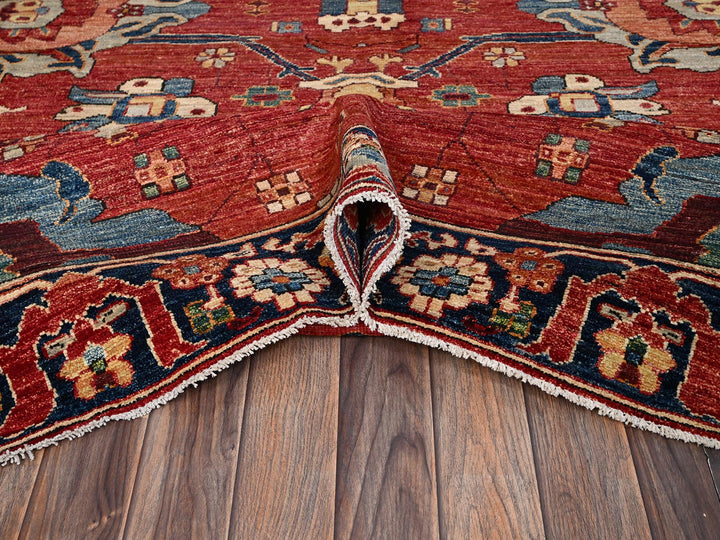 8'4" x 10'4" New Hand Knotted Red Wool Rectangle Oriental Rug - MOA1022357