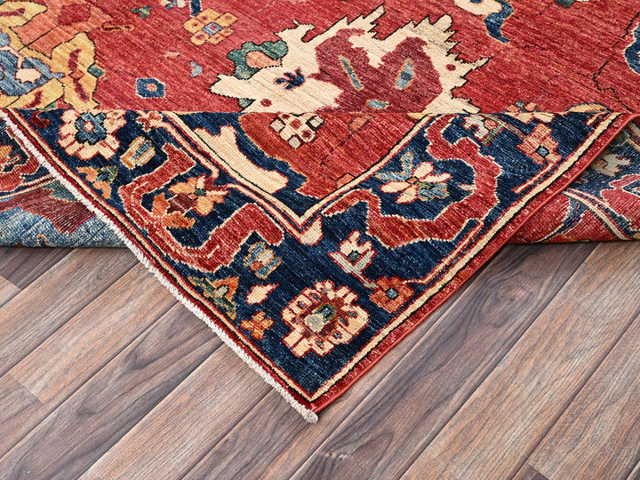 8'4" x 10'4" New Hand Knotted Red Wool Rectangle Oriental Rug - MOA1022357
