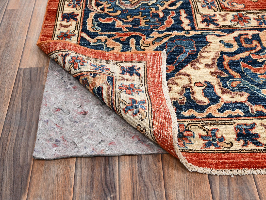 9'11" x 13'11" New Hand Knotted Orange Wool Rectangle Oriental Rug - MOA1022358