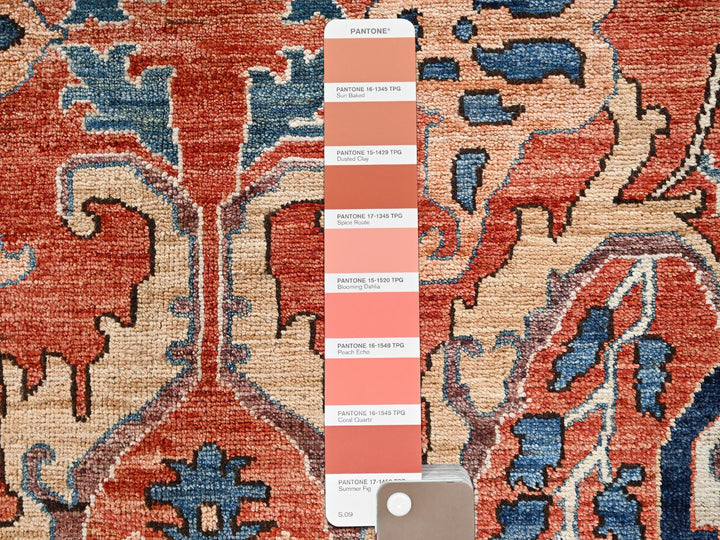 9'11" x 13'11" New Hand Knotted Orange Wool Rectangle Oriental Rug - MOA1022358