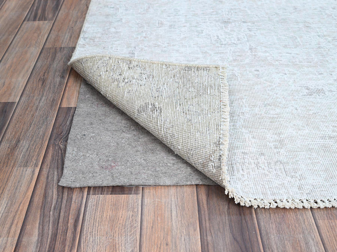 3'11" x 6'2" Vintage Hand Knotted Ivory Wool Rectangle Oriental Rug - MOA102235