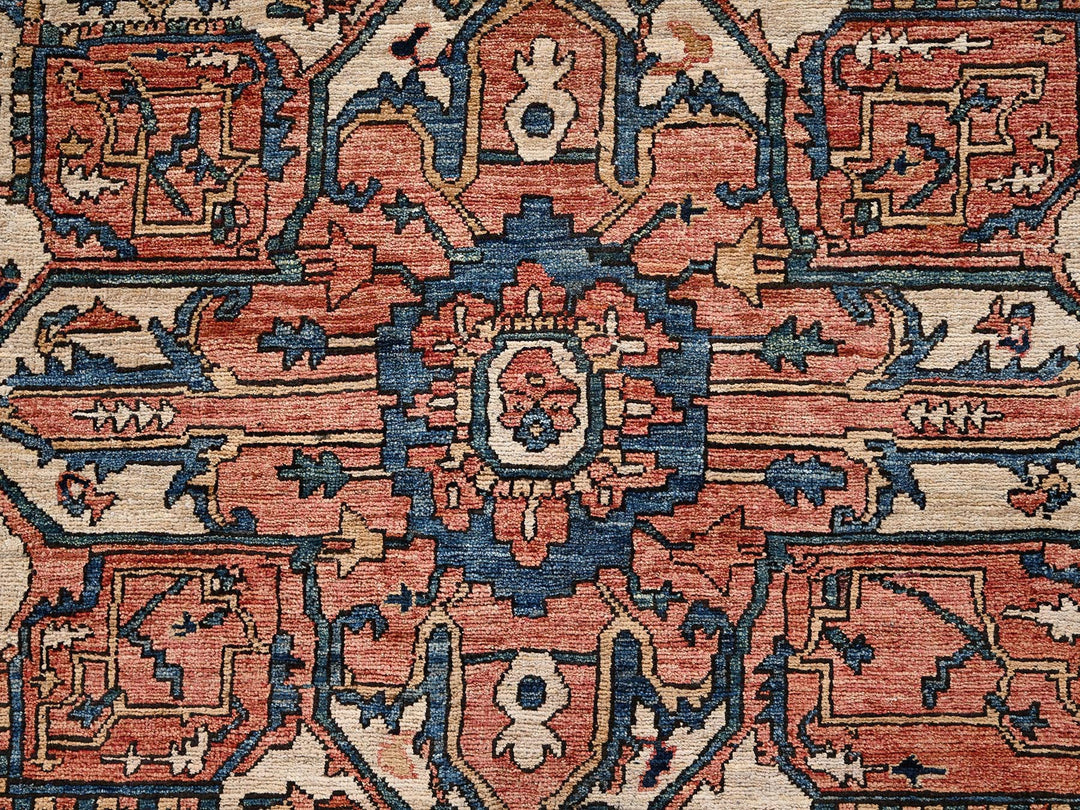 9'4" x 13'1" New Hand Knotted Orange Wool Rectangle Oriental Rug - MOA1022360