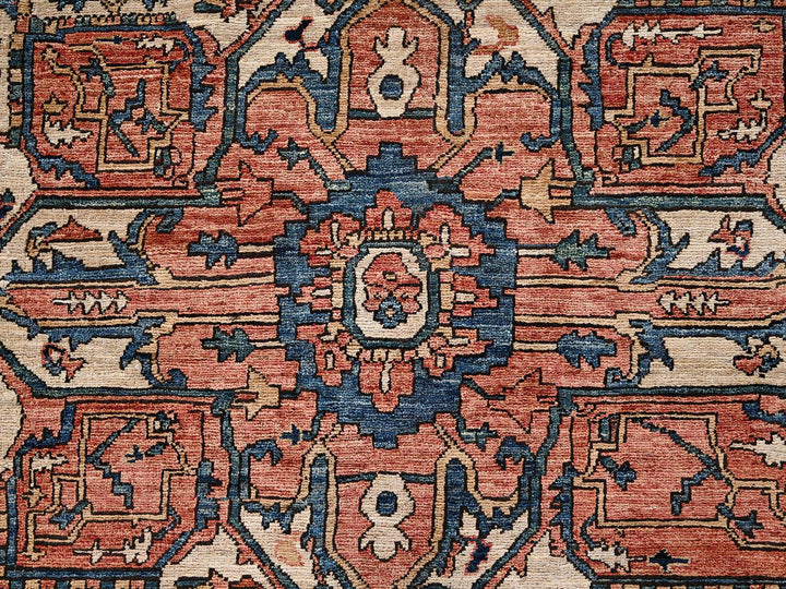 9'4" x 13'1" New Hand Knotted Orange Wool Rectangle Oriental Rug - MOA1022360