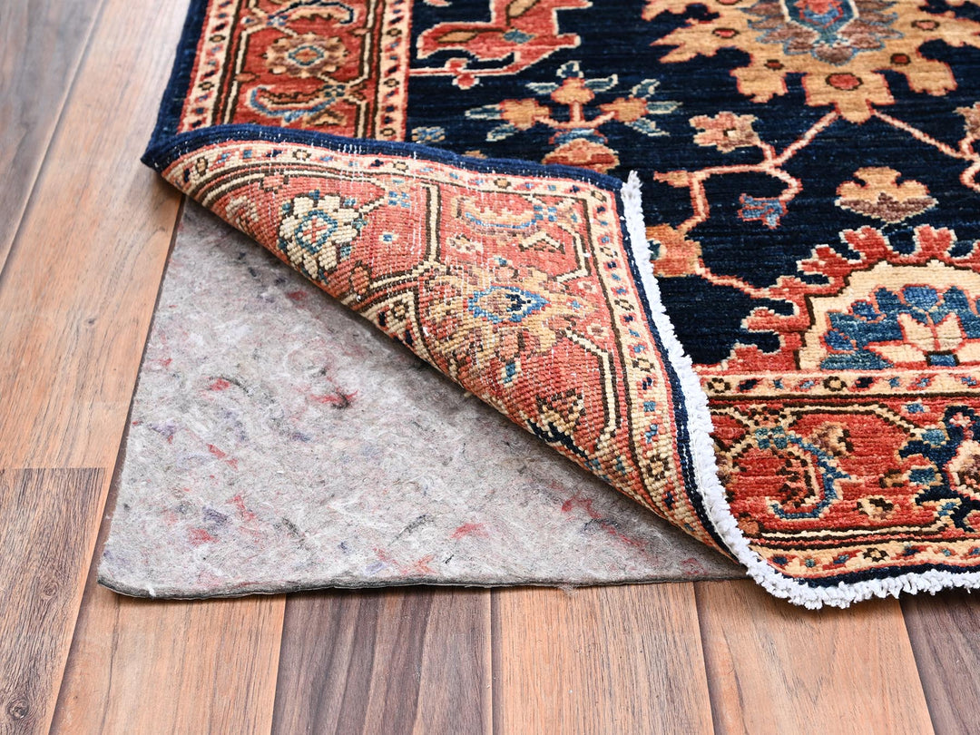 3'1" x 19'5" New Hand Knotted Blue Wool Runner Oriental Rug - MOA1022361