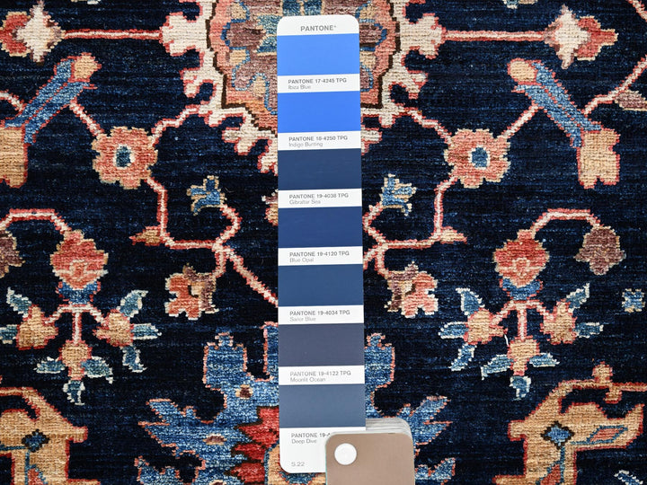 3'1" x 19'5" New Hand Knotted Blue Wool Runner Oriental Rug - MOA1022361