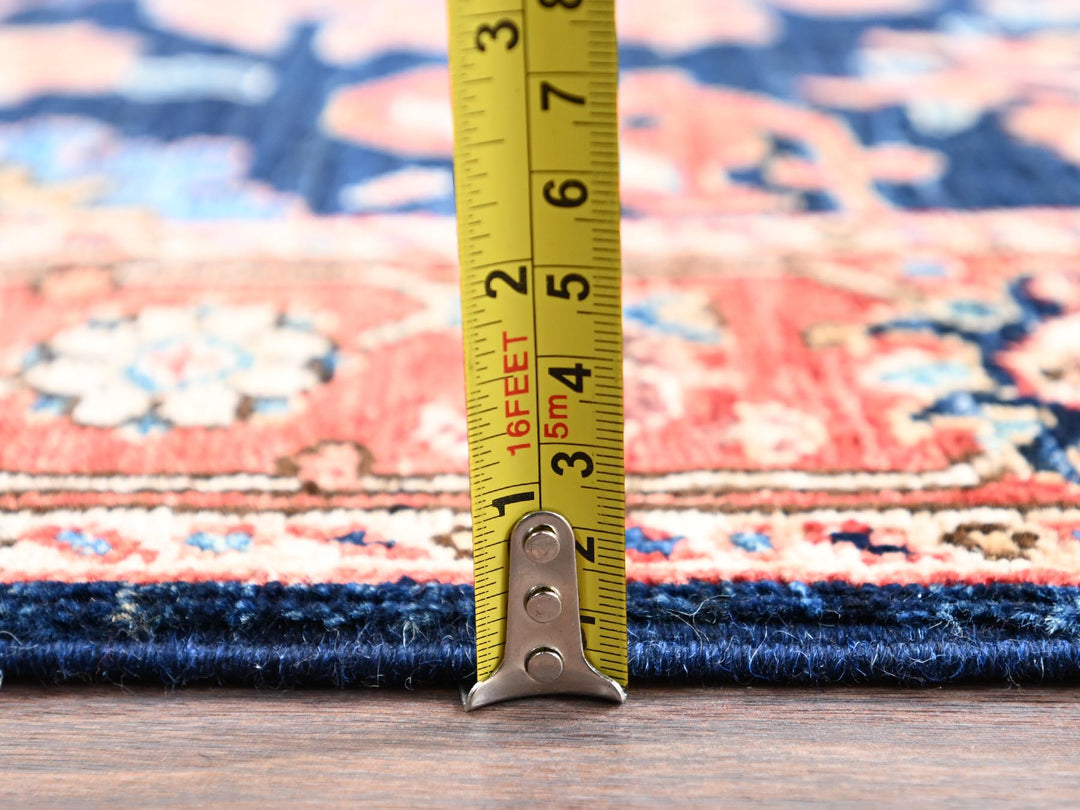 3'1" x 19'5" New Hand Knotted Blue Wool Runner Oriental Rug - MOA1022361