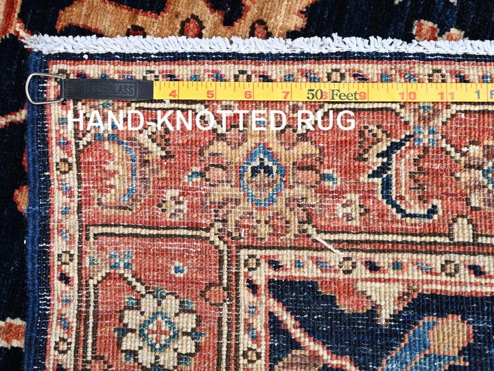 3'1" x 19'5" New Hand Knotted Blue Wool Runner Oriental Rug - MOA1022361