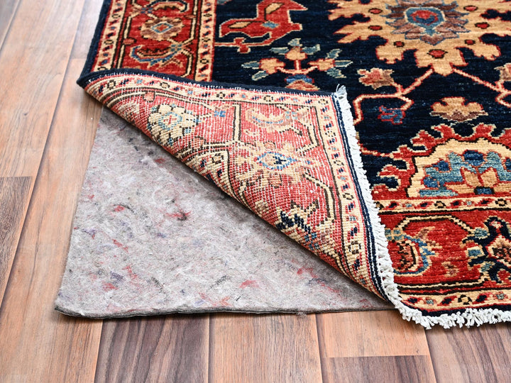 3'1" x 19'1" New Hand Knotted Blue Wool Runner Oriental Rug - MOA1022362