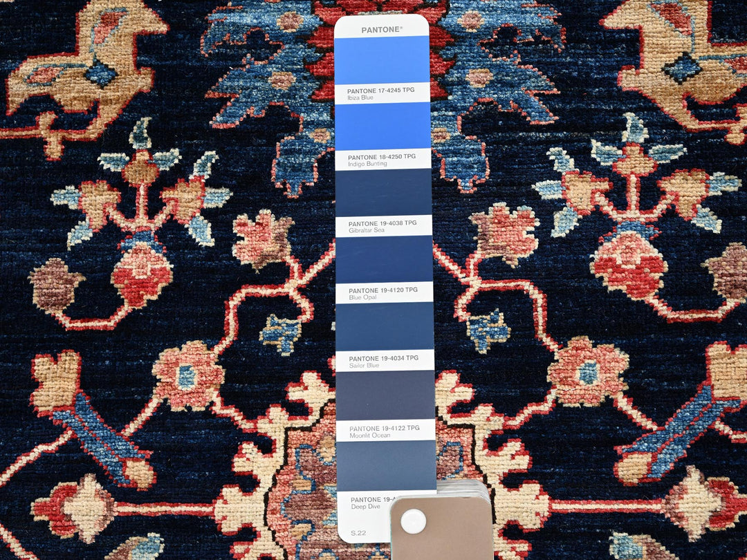 3'1" x 19'1" New Hand Knotted Blue Wool Runner Oriental Rug - MOA1022362