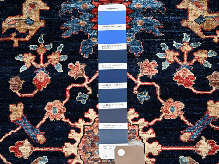 3'1" x 19'1" New Hand Knotted Blue Wool Runner Oriental Rug - MOA1022362