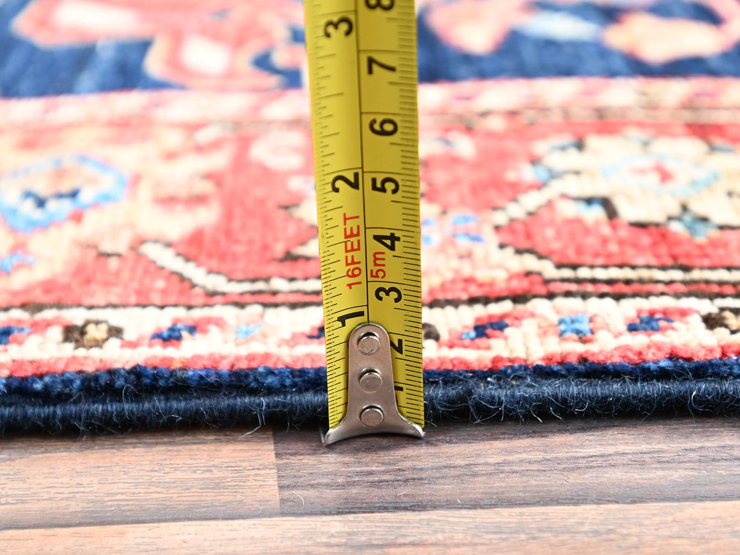 3'1" x 19'1" New Hand Knotted Blue Wool Runner Oriental Rug - MOA1022362
