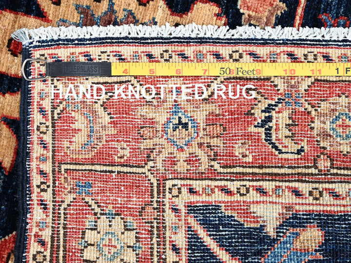 3'1" x 19'1" New Hand Knotted Blue Wool Runner Oriental Rug - MOA1022362