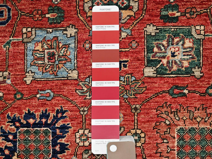 2'10" x 17'7" New Hand Knotted Red Wool Runner Oriental Rug - MOA1022363
