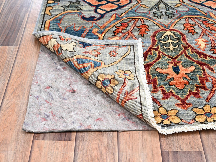 2'8" x 9'9" New Hand Knotted Grey Wool Runner Oriental Rug - MOA1022364