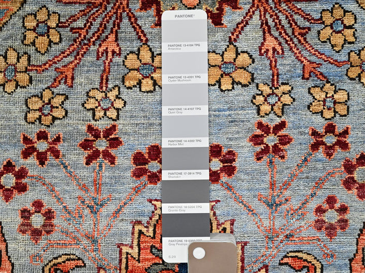 2'8" x 9'9" New Hand Knotted Grey Wool Runner Oriental Rug - MOA1022364