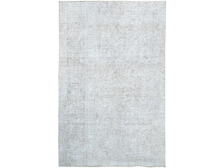 3'9" x 6'1" Vintage Hand Knotted Ivory Wool Rectangle Oriental Rug - MOA102236