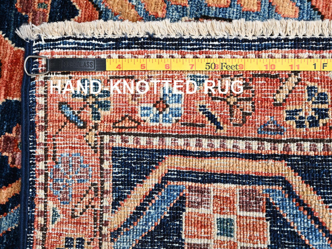2'11" x 5'2" New Hand Knotted Blue Wool Rectangle Oriental Rug - MOA1022370