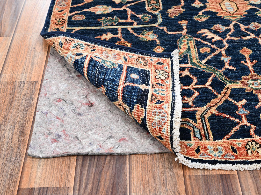 3'2" x 5'0" New Hand Knotted Blue Wool Rectangle Oriental Rug - MOA1022371