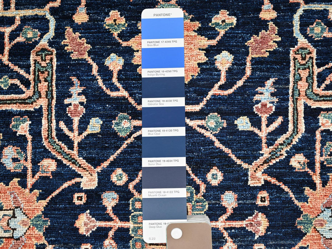 3'2" x 5'0" New Hand Knotted Blue Wool Rectangle Oriental Rug - MOA1022371