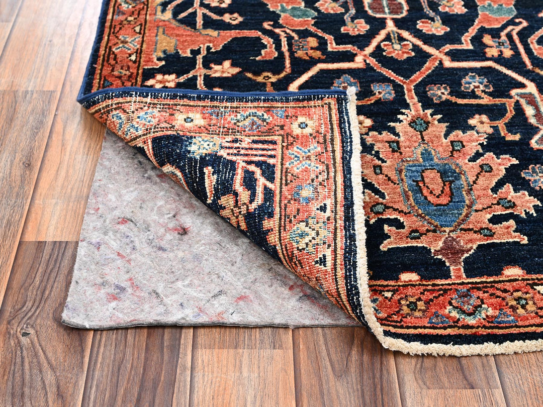2'11" x 5'0" New Hand Knotted Blue Wool Rectangle Oriental Rug - MOA1022372