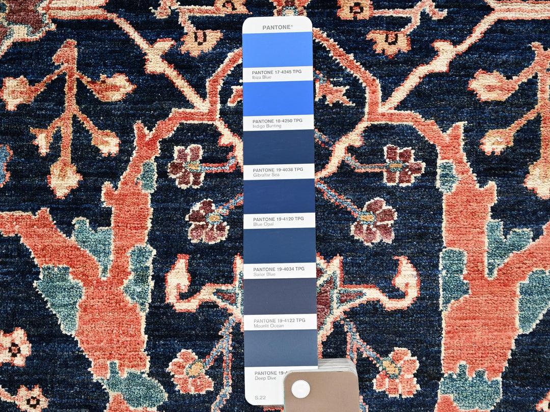 2'11" x 5'0" New Hand Knotted Blue Wool Rectangle Oriental Rug - MOA1022372