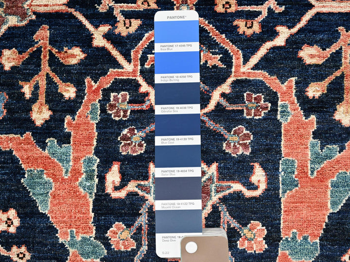 2'11" x 5'0" New Hand Knotted Blue Wool Rectangle Oriental Rug - MOA1022372