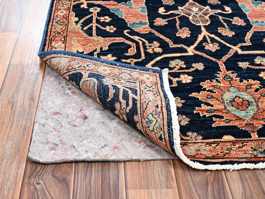3'3" x 5'0" New Hand Knotted Blue Wool Rectangle Oriental Rug - MOA1022374