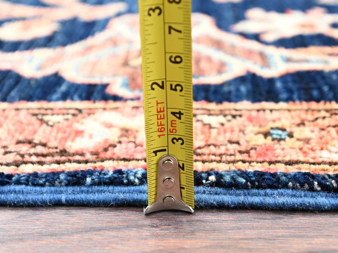 3'3" x 5'0" New Hand Knotted Blue Wool Rectangle Oriental Rug - MOA1022374