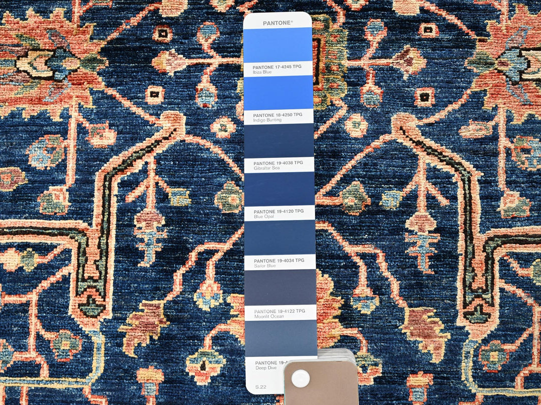 2'11" x 4'9" New Hand Knotted Blue Wool Rectangle Oriental Rug - MOA1022376