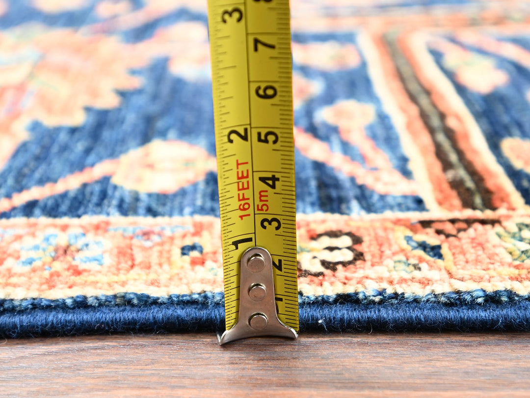 2'11" x 4'9" New Hand Knotted Blue Wool Rectangle Oriental Rug - MOA1022376