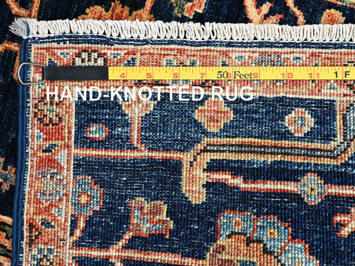 2'11" x 4'9" New Hand Knotted Blue Wool Rectangle Oriental Rug - MOA1022376