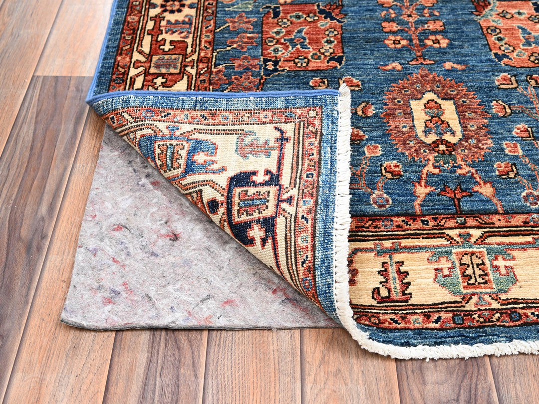 3'2" x 5'2" New Hand Knotted Blue Wool Rectangle Oriental Rug - MOA1022377