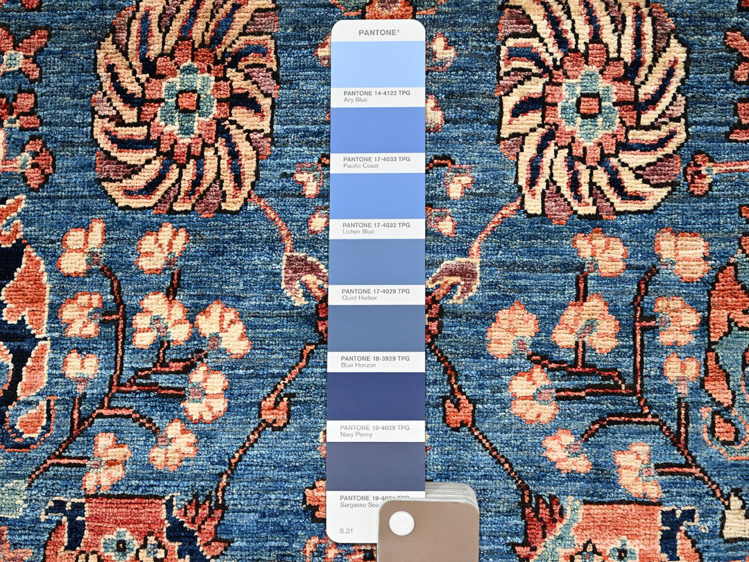 3'2" x 5'2" New Hand Knotted Blue Wool Rectangle Oriental Rug - MOA1022377