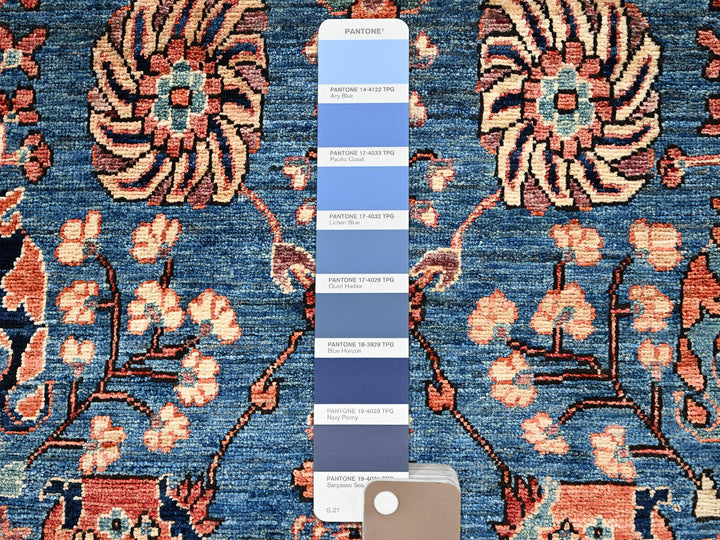 3'2" x 5'2" New Hand Knotted Blue Wool Rectangle Oriental Rug - MOA1022377